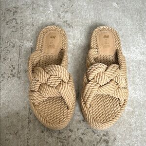 H&M Women's Tan Braided Rope Sandals